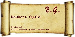 Neubert Gyula névjegykártya